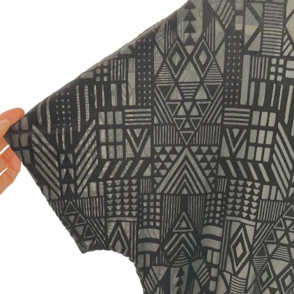 Velvet Thorn Womens Kimono Top Black Size Small Fringe Burnout Velvet Open Front - Picture 5 of 11